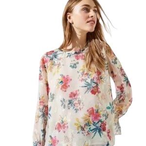 Loft Iridescent Ruffled Sleeves Blouse